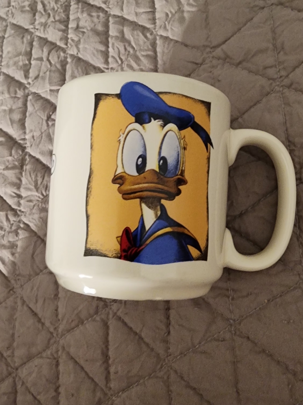 Disney Classic Donald Duck White Ceramic Coffee Mug - Blue & Yellow Artwork